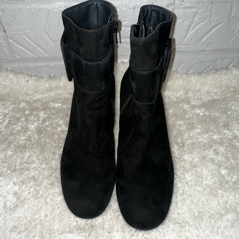 New PAUL GREEN Natalia Buckle Black Suede Ankle Boots Size 6.5 - Picture 7 of 11